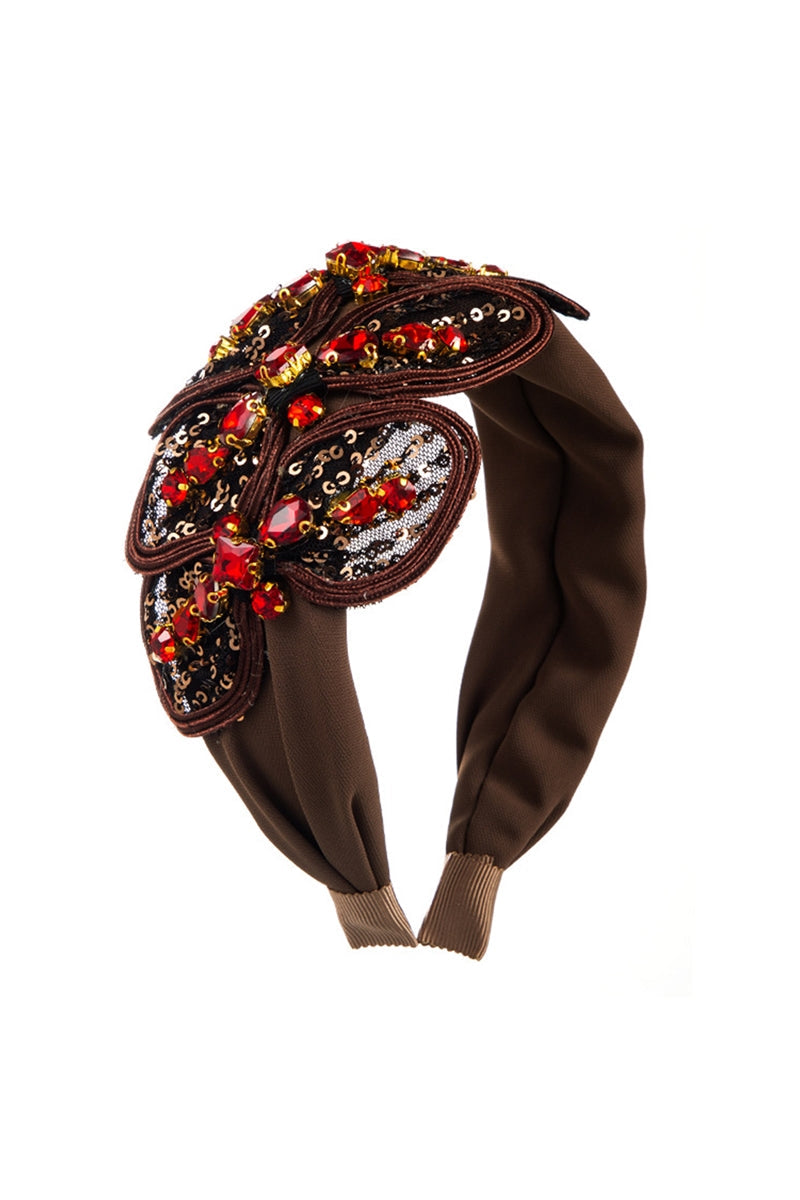 Bow Lace Rhinestone Fabric Headband L4362