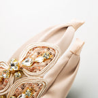 Bow Lace Rhinestone Fabric Headband L4362