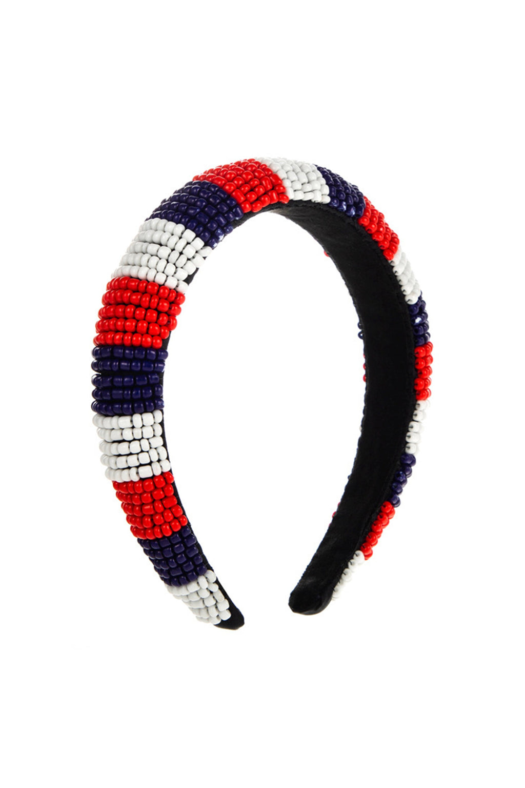 Red White Blue Seed Bead Headband L4366