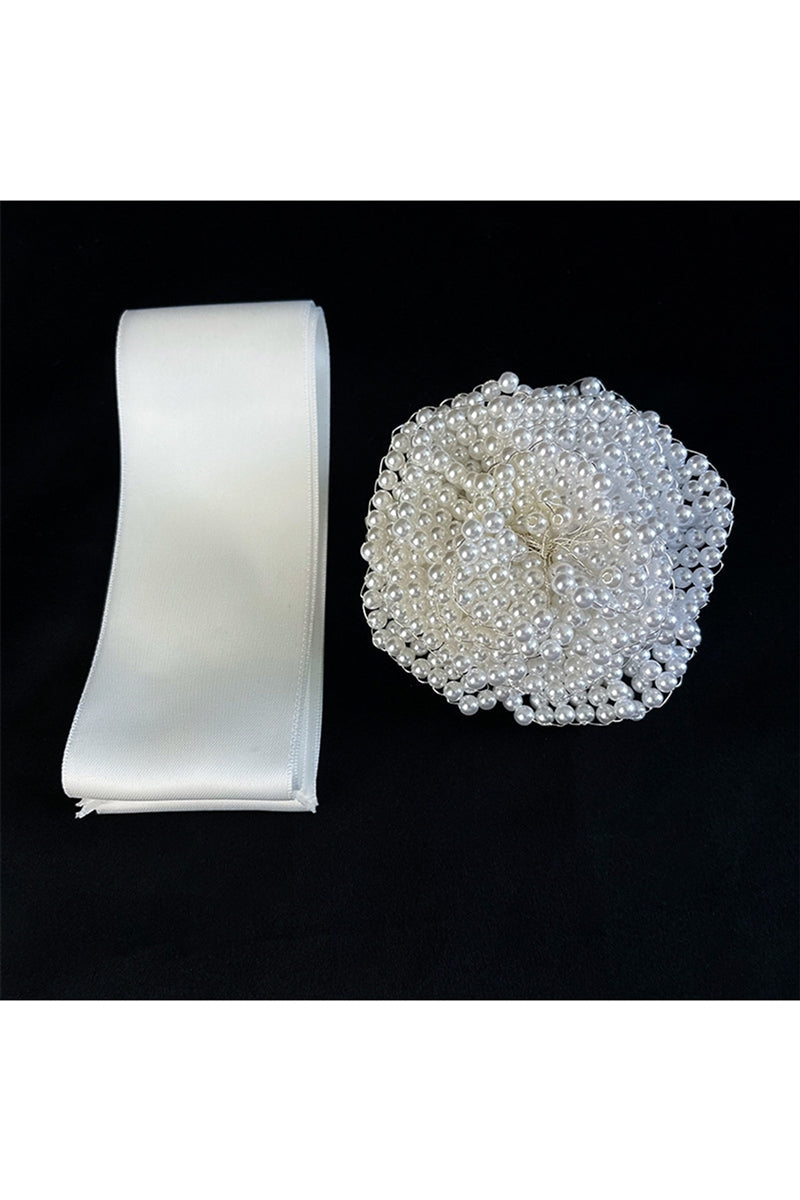 Floral Pearl Ribbon Headband Set L4369