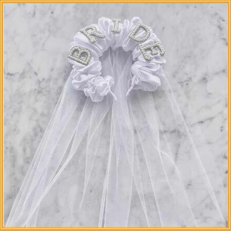BRIDE Pearl Silk Feeling Headband With Headdress L4379