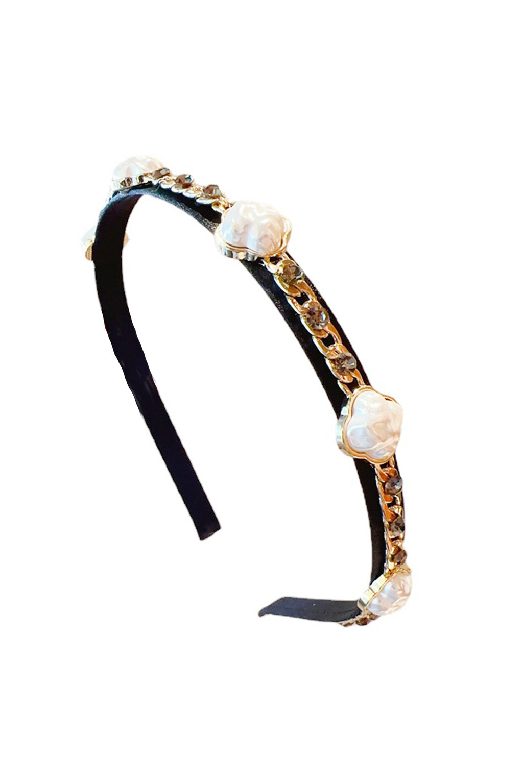Pearl Chain Rhinestone Headband L4434