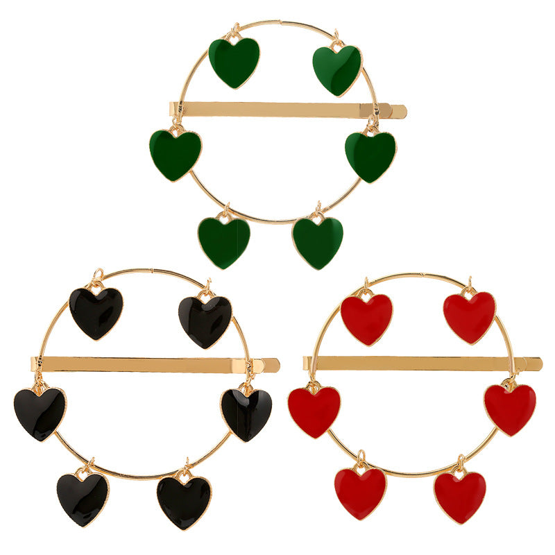 Heart Circle Alloy Hair Clip L4483