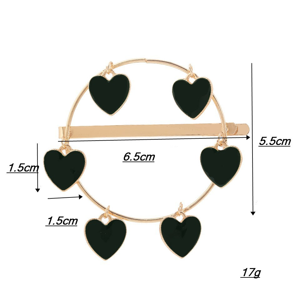Heart Circle Alloy Hair Clip L4483