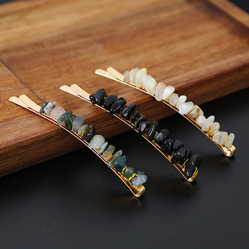 Irregular Natural Stone Hair Clip L4535