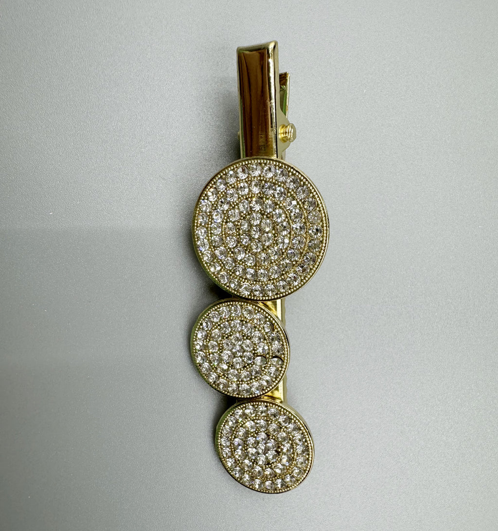 Three Circle Rhinestone Hair Clip L4540