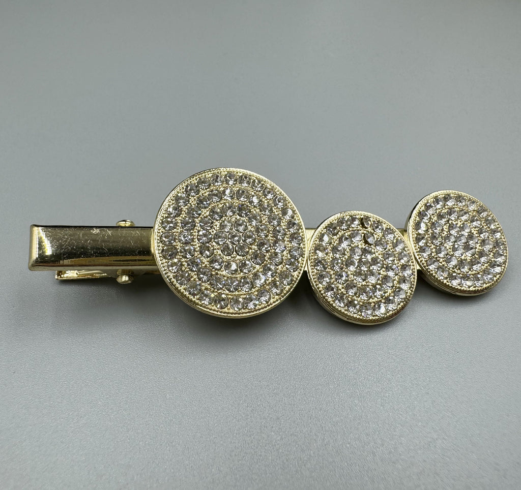 Three Circle Rhinestone Hair Clip L4540