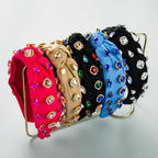 Rhinestone Knotted Fabric Headband L4558