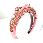 Bow Butterfly Rhinestone Sponge Headband L4560