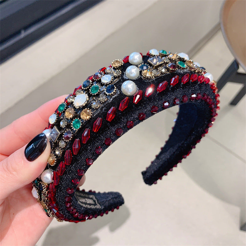 Baroque Rhinestone Sponge Headband L4563