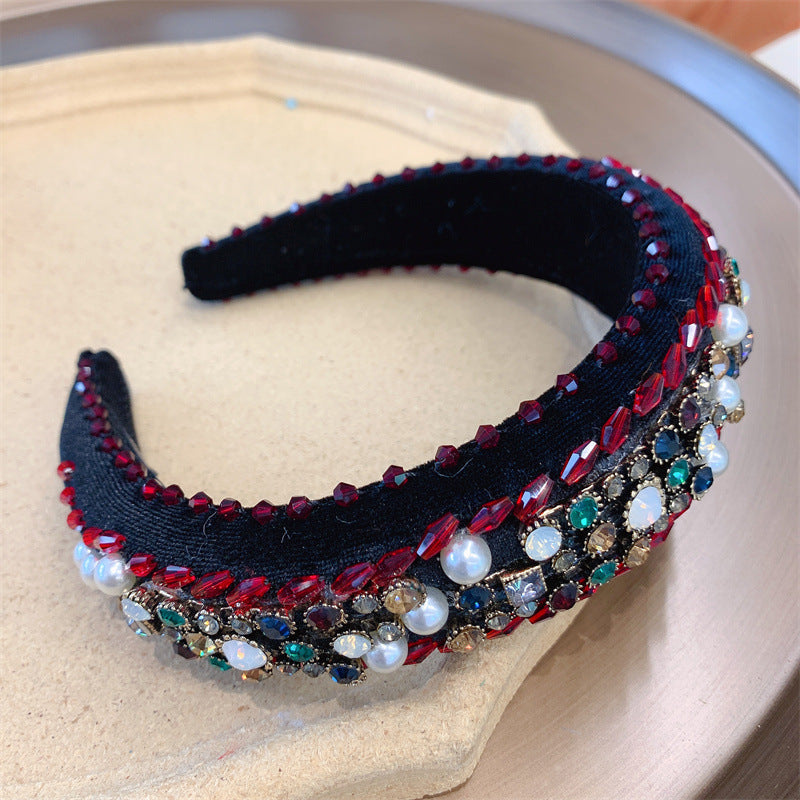 Baroque Rhinestone Sponge Headband L4563