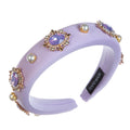 Baroque Rhinestone Pearl Sponge Headband L4596