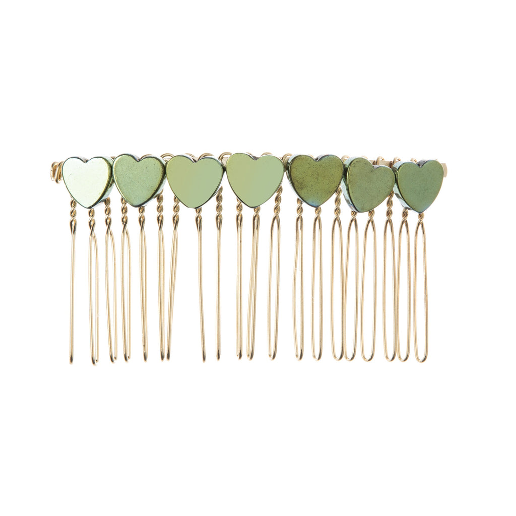Heart Bead Hair Comb L4605