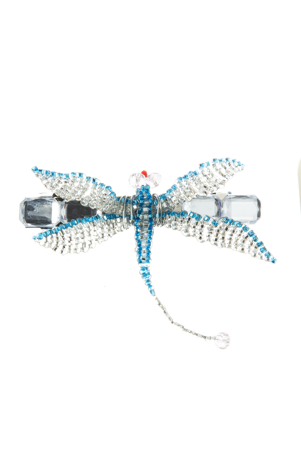 Dragonfly Seed Bead Hair Clip L4608