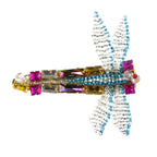 Dragonfly Seed Bead Rhinestone Hair Duckbill Clip L4621