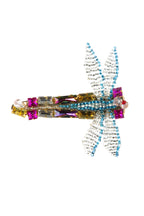 Dragonfly Seed Bead Rhinestone Hair Duckbill Clip L4621