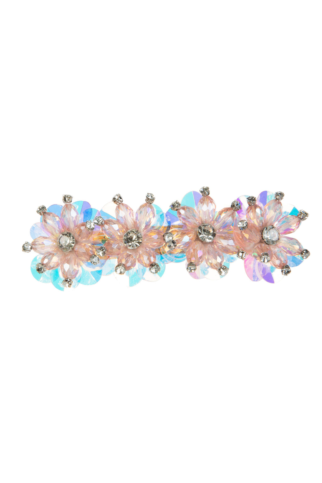 Floral Rhinestone Hair Frenchbarrette L4627