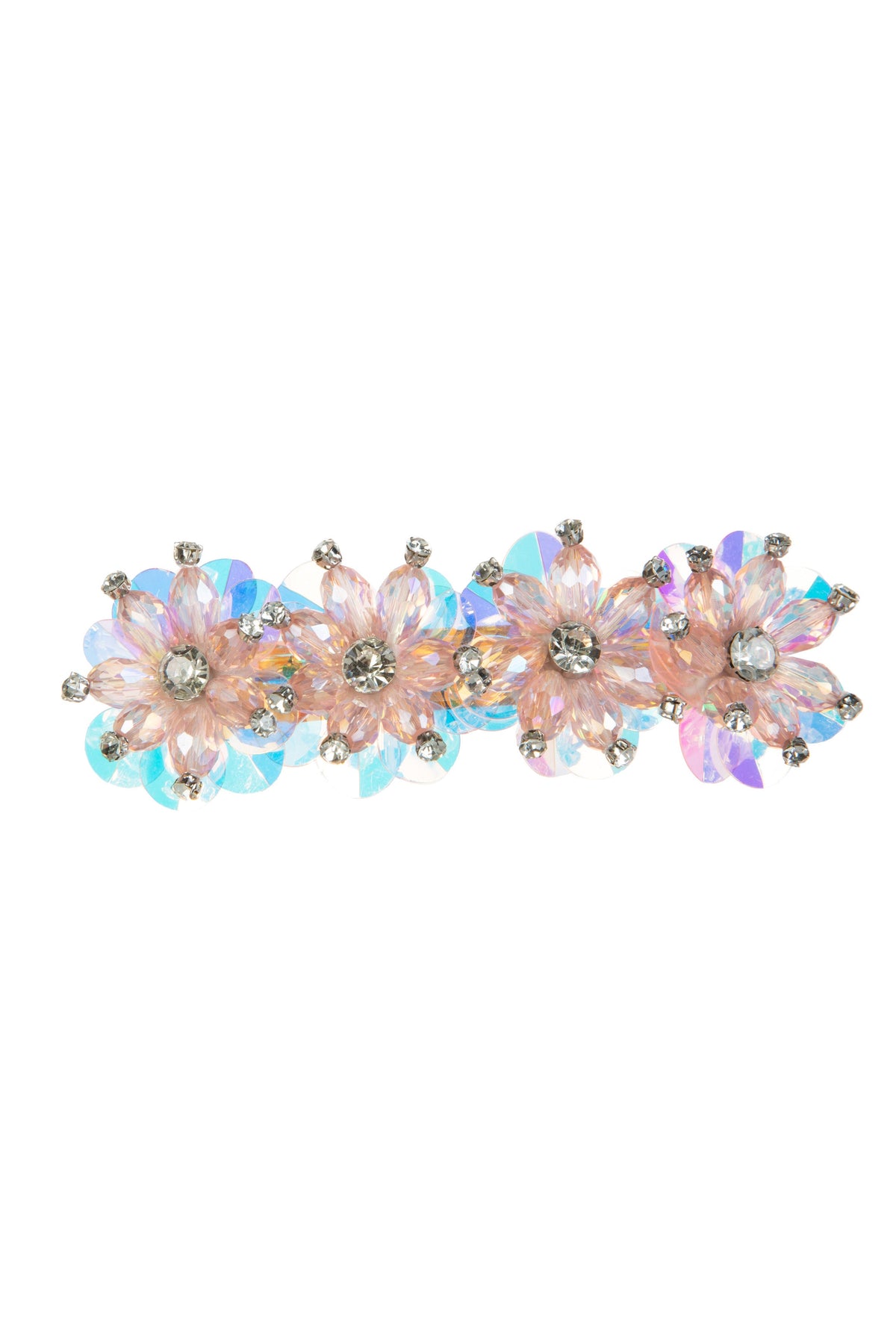 Floral Rhinestone Hair Frenchbarrette L4627