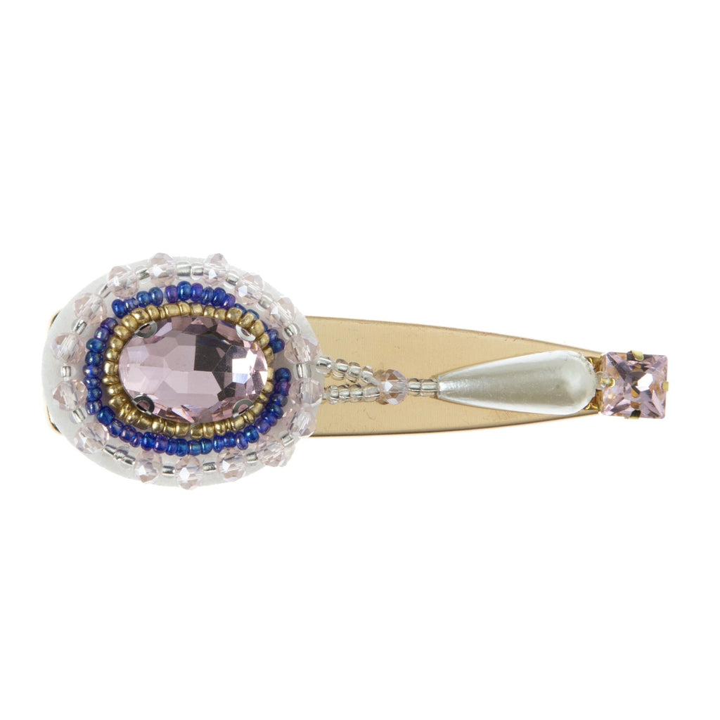 Barque Rhinestone Pearl Hair Duckbill Clip L4629