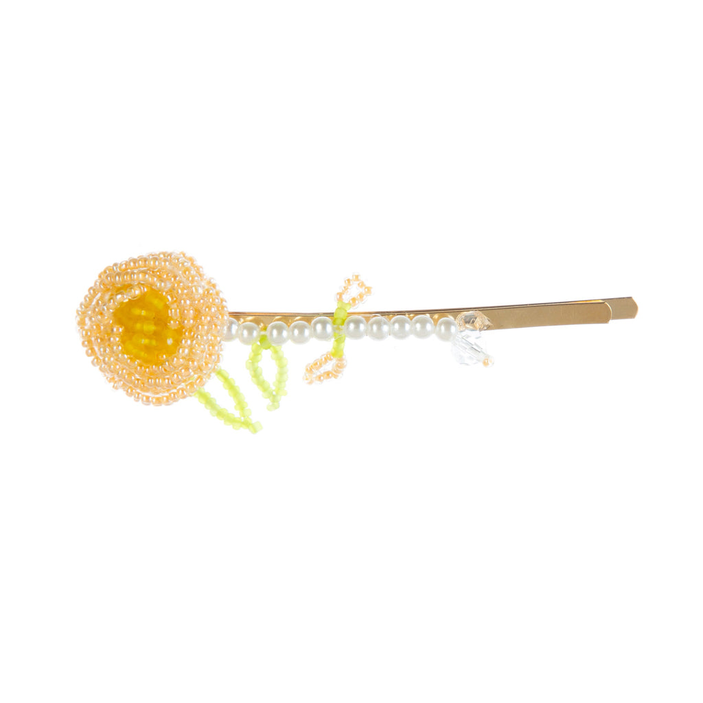 Floral Seed Bead Hair Clip L4631