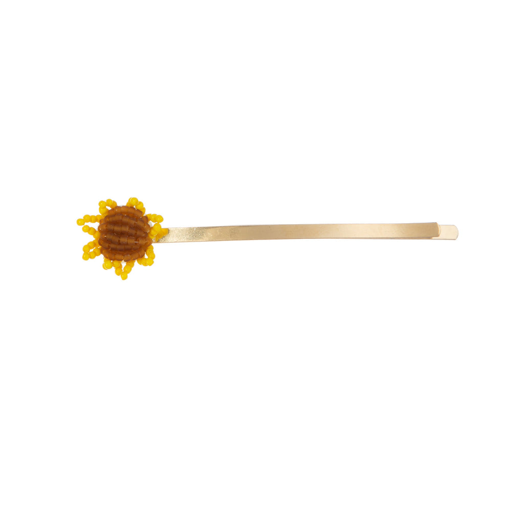 Sunflower Seed Bead Hair Clip L4633