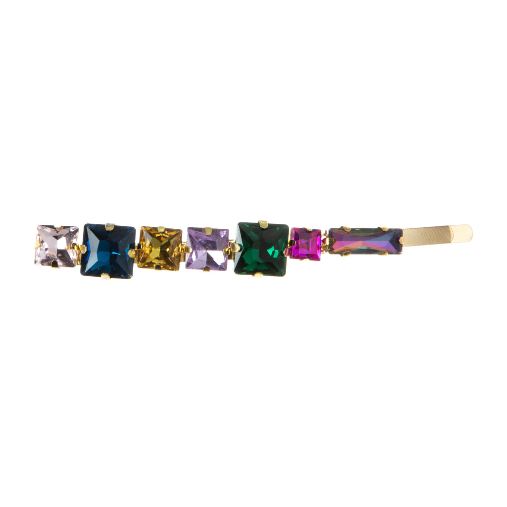 Multicolor Square Rhinestone Hair Pin L4639