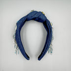 Heart Tassel Rhinestone Demin Headband L4642