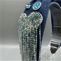 Heart Tassel Rhinestone Demin Headband L4642