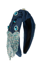 Heart Tassel Rhinestone Demin Headband L4642
