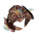 Floral Sequin Fabric Headband L4664