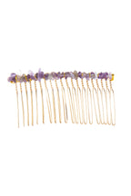 Irregular Natural Stone Hair Comb L4668-Gold