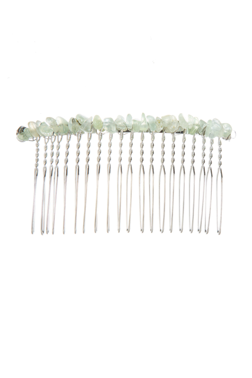 Irregular Natural Stone Hair Comb L4668-Silver - view 3