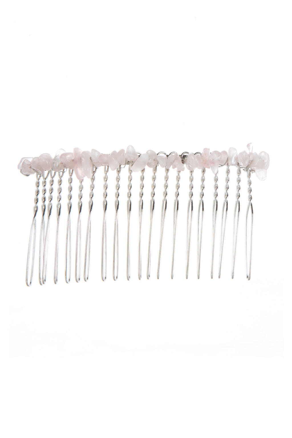 Irregular Natural Stone Hair Comb L4668-Silver - view 6