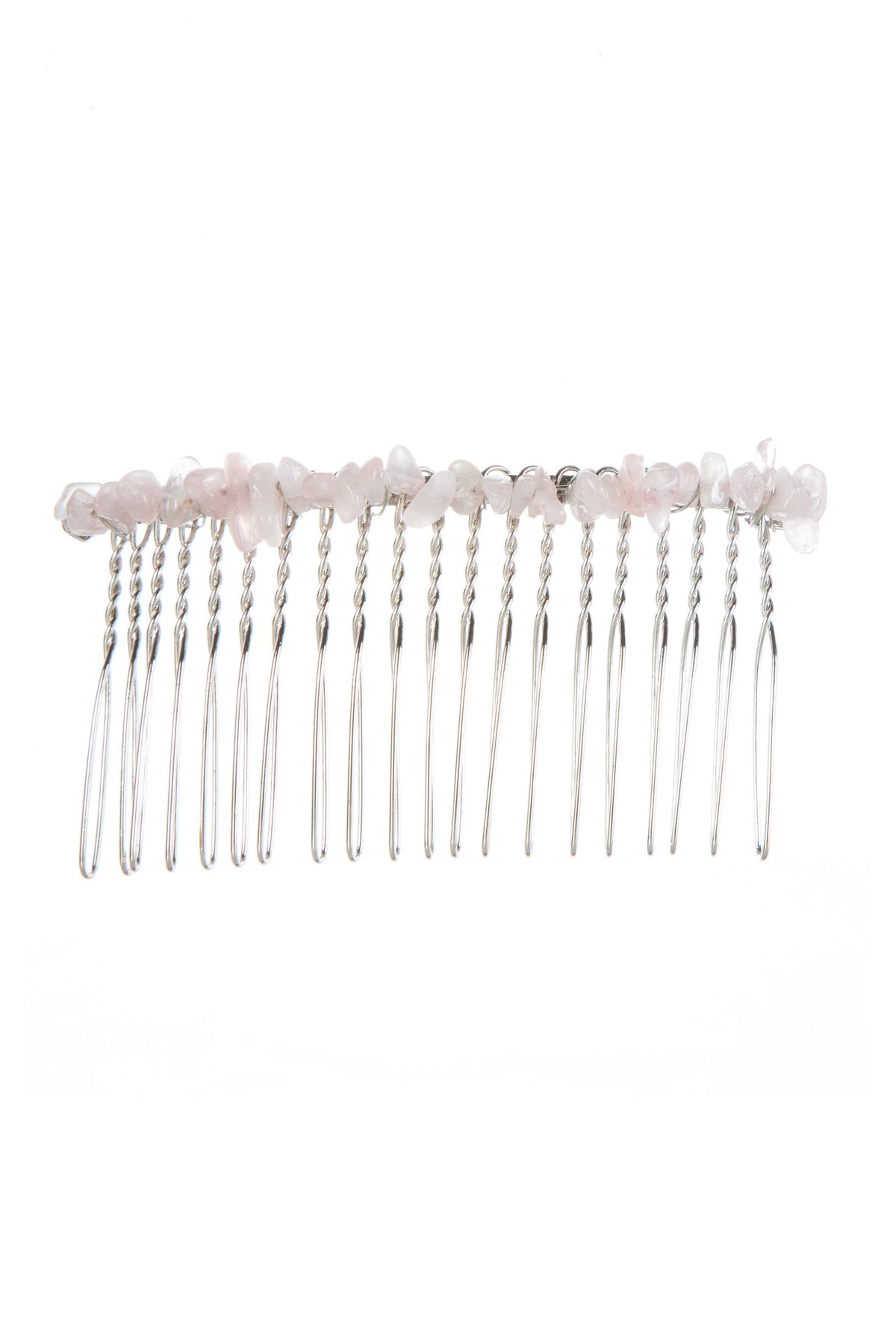 Irregular Natural Stone Hair Comb L4668-Silver - view 6