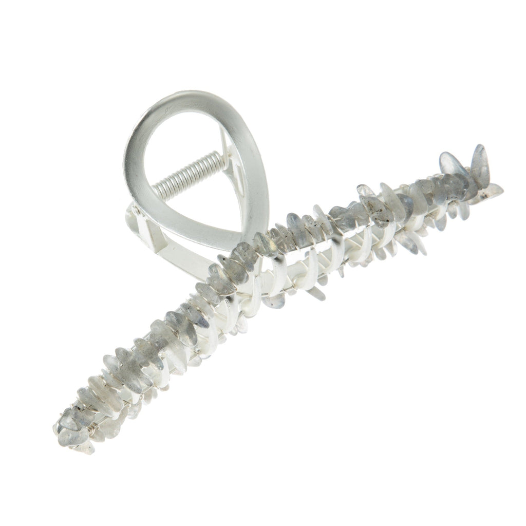 Irregular Natural Stone Cross Hair Clip L4671-SL