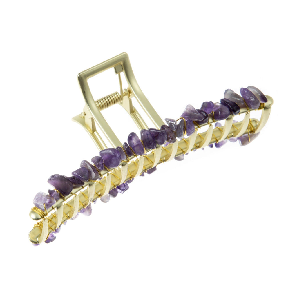 Irregular Natural Stone Hair Clip L4672-GD