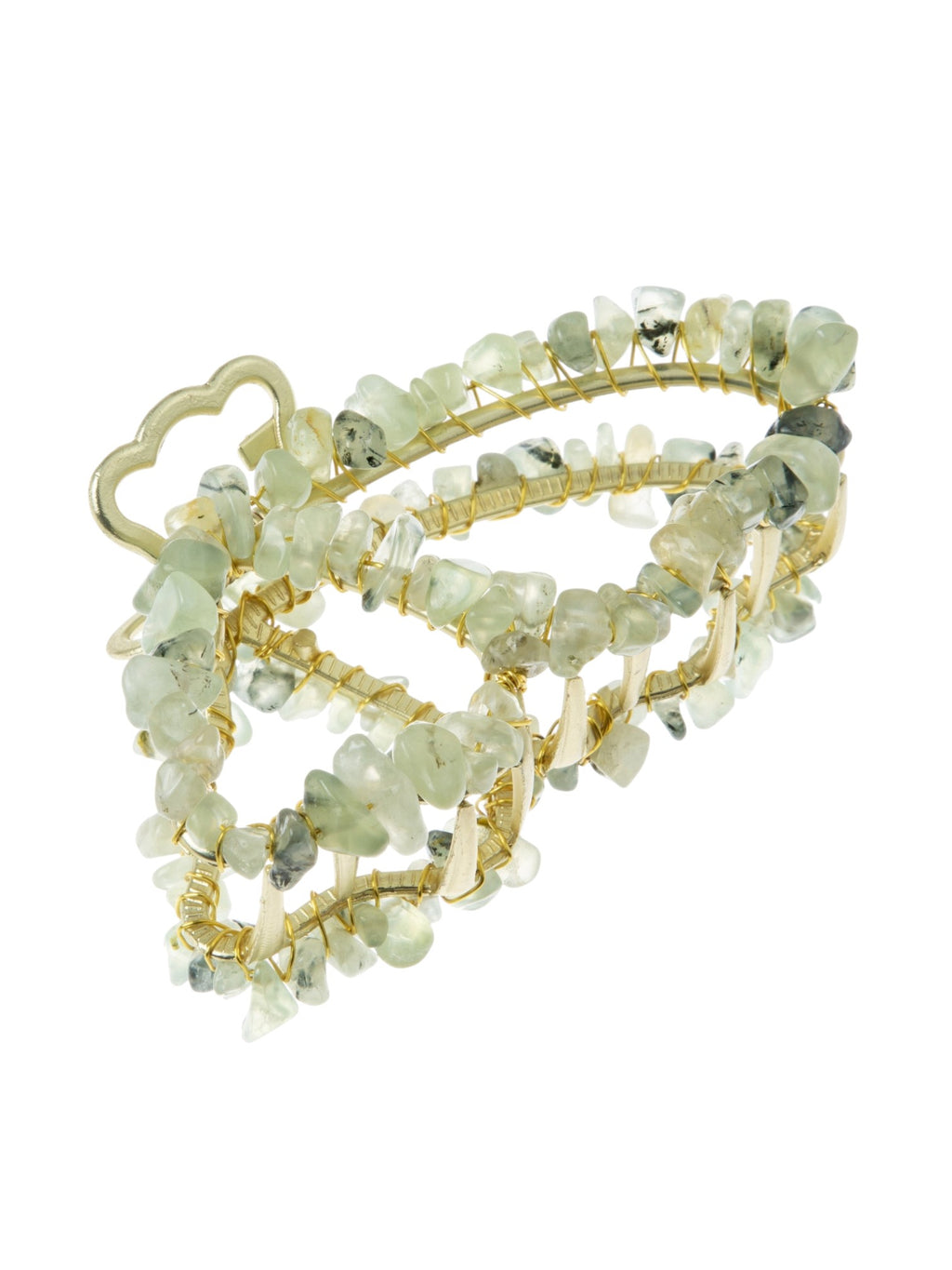 Irregular Natural Stone Butterfly Hair Clip L4673