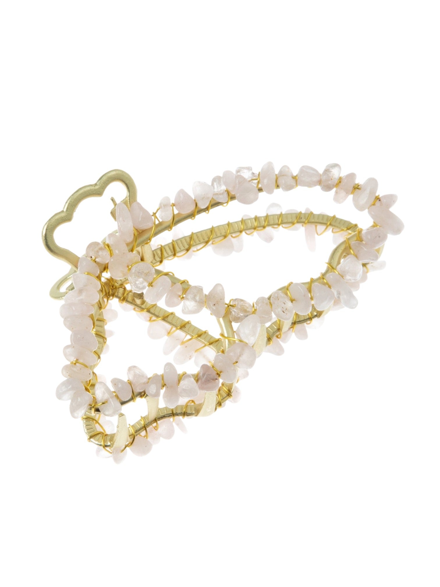 Irregular Natural Stone Butterfly Hair Clip L4673