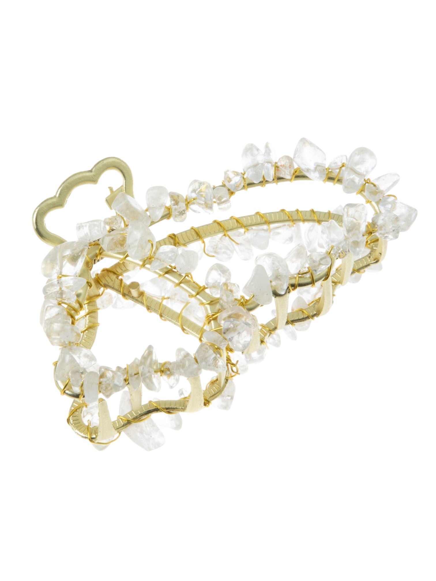 Irregular Natural Stone Butterfly Hair Clip L4673