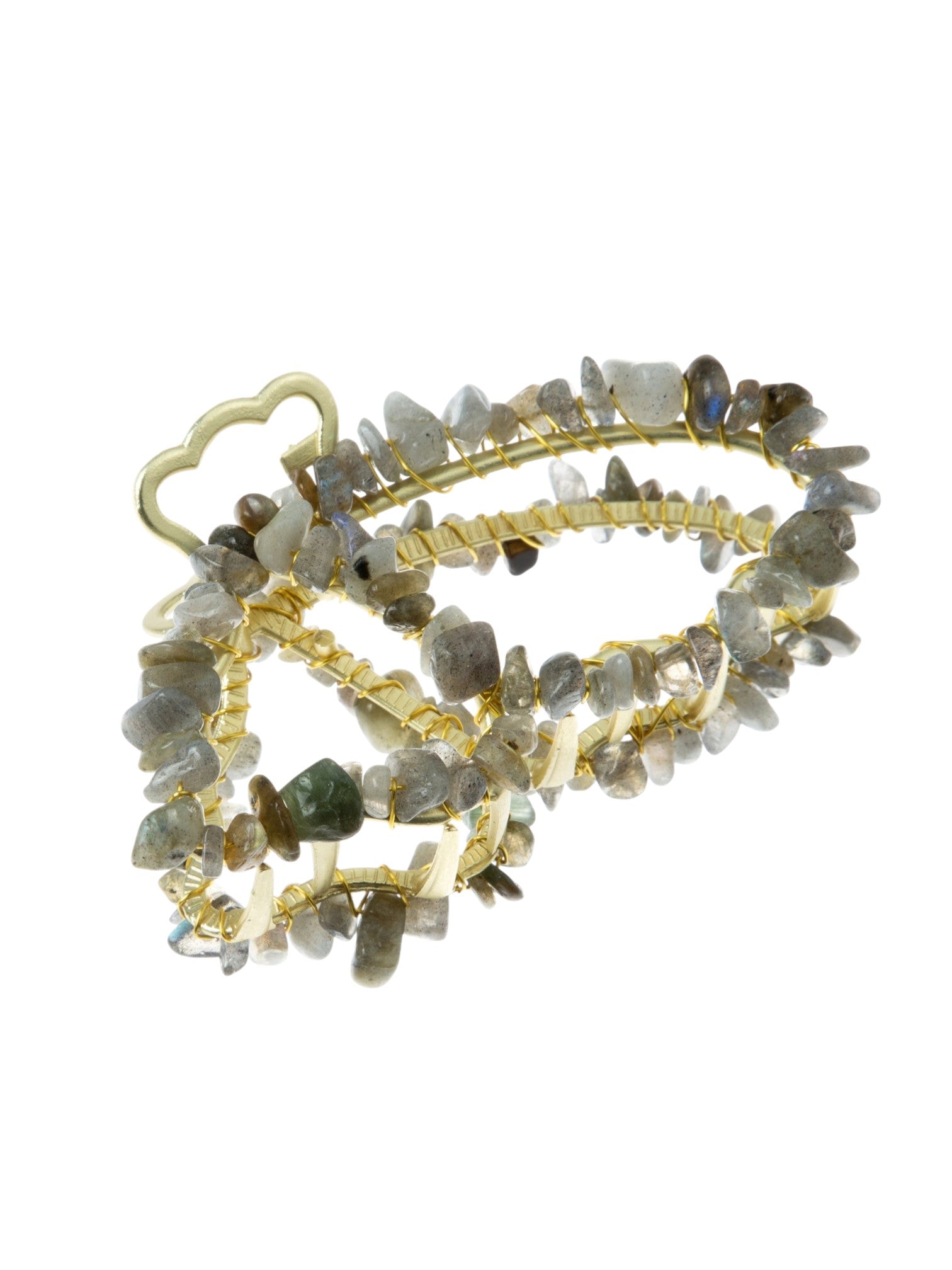 Irregular Natural Stone Butterfly Hair Clip L4673