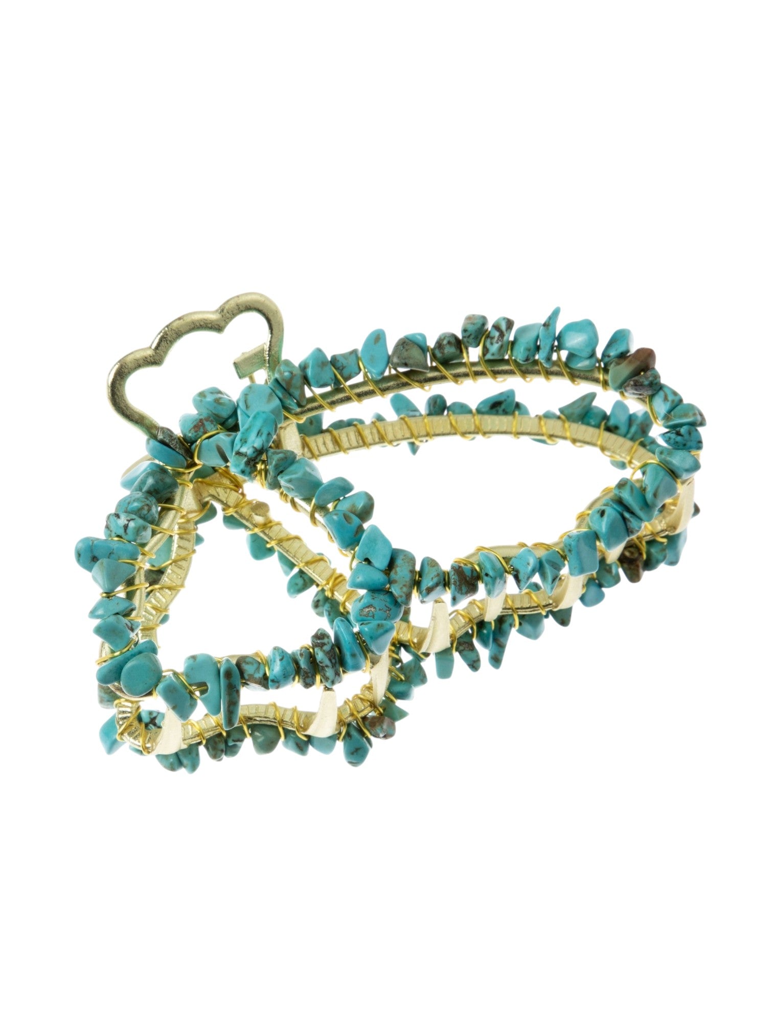 Irregular Natural Stone Butterfly Hair Clip L4673