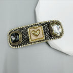 Geometry Heart Rhinestone Rectangle Hair Snap Clip L4683