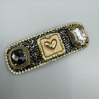 Geometry Heart Rhinestone Rectangle Hair Snap Clip L4683