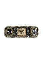 Geometry Heart Rhinestone Rectangle Hair Snap Clip L4683
