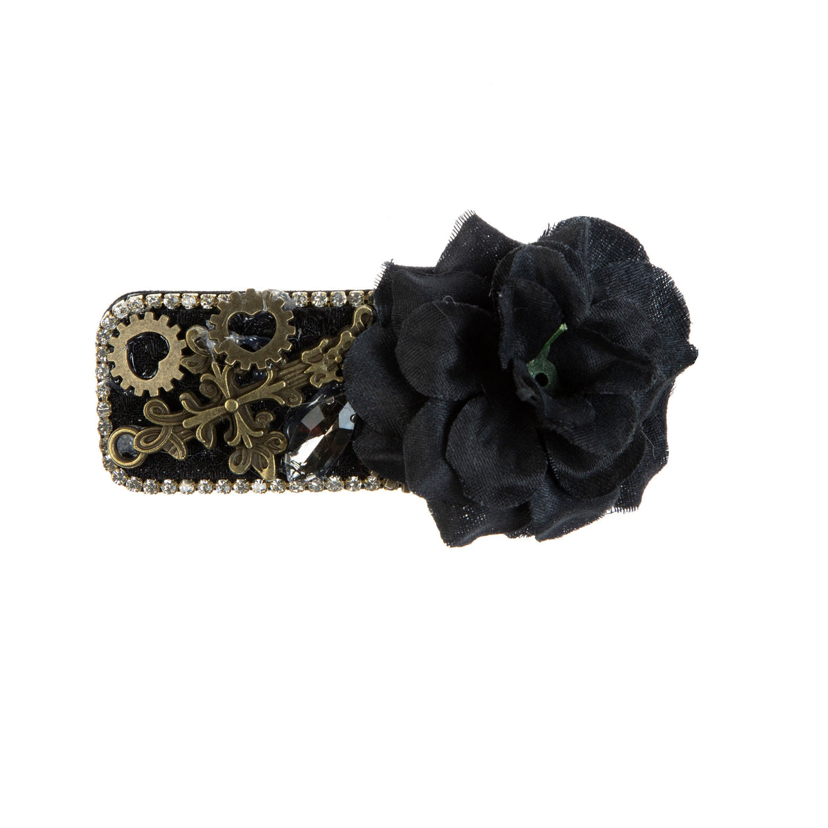 Gothic Floral Gear Rhinestone Hair Pin L4684