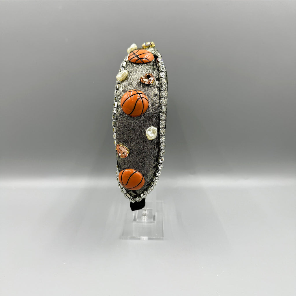 Basketball Rhinestone Fabric Headband L4694