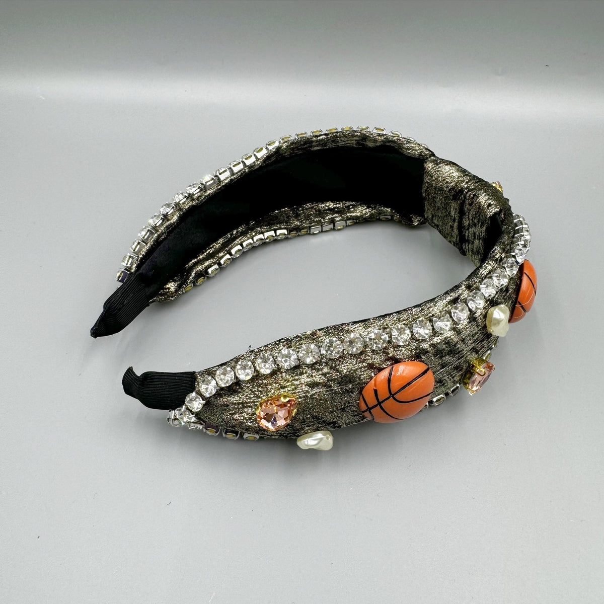 Basketball Rhinestone Fabric Headband L4694