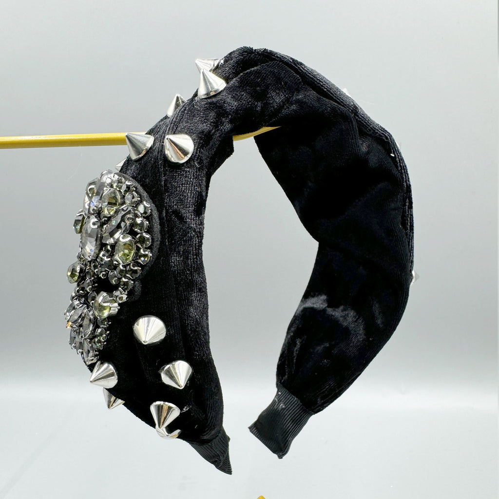 Gothic Skull Rhinestone Rivet Headband L4701