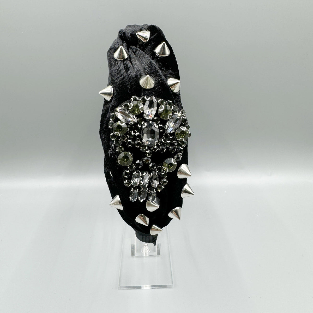 Gothic Skull Rhinestone Rivet Headband L4701
