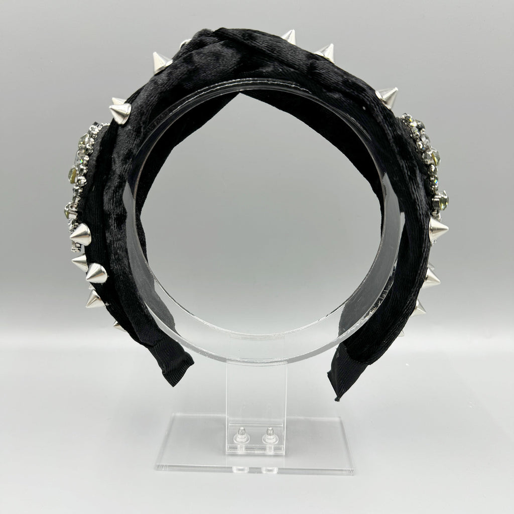 Gothic Skull Rhinestone Rivet Headband L4701